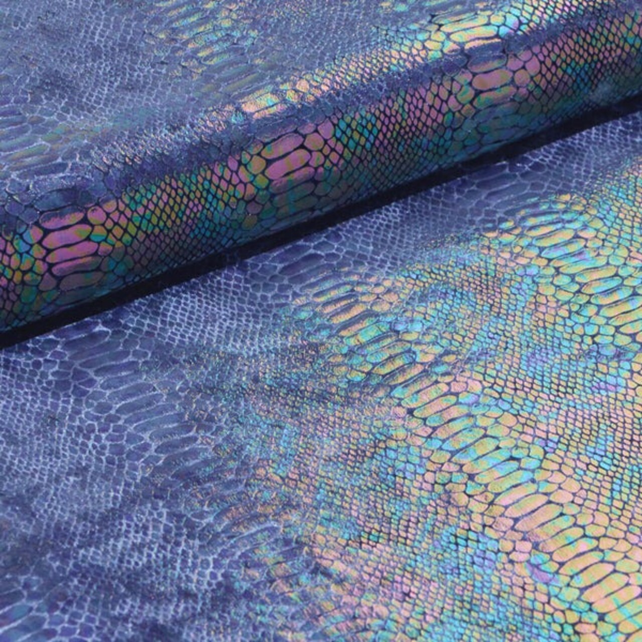 90% Polyester & 10% Spandex Anaconda Foil Printed Stretch Velvet Fabric 55" Width